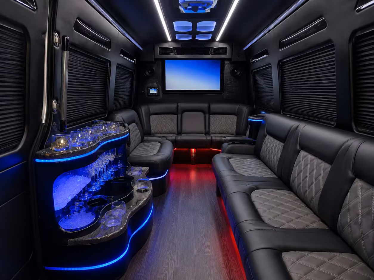 14 passenger sprinter limousine inside