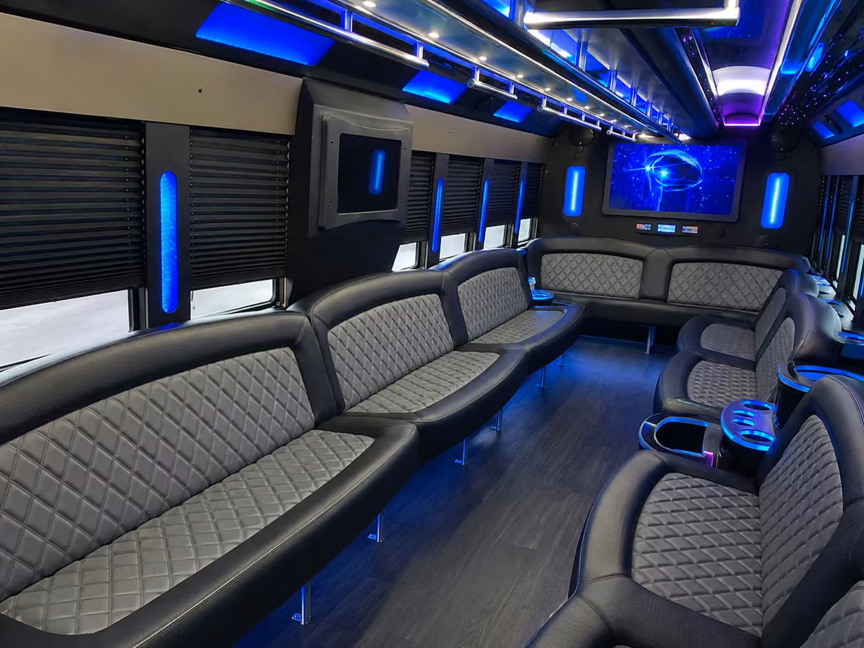 15 passenger party bus interior