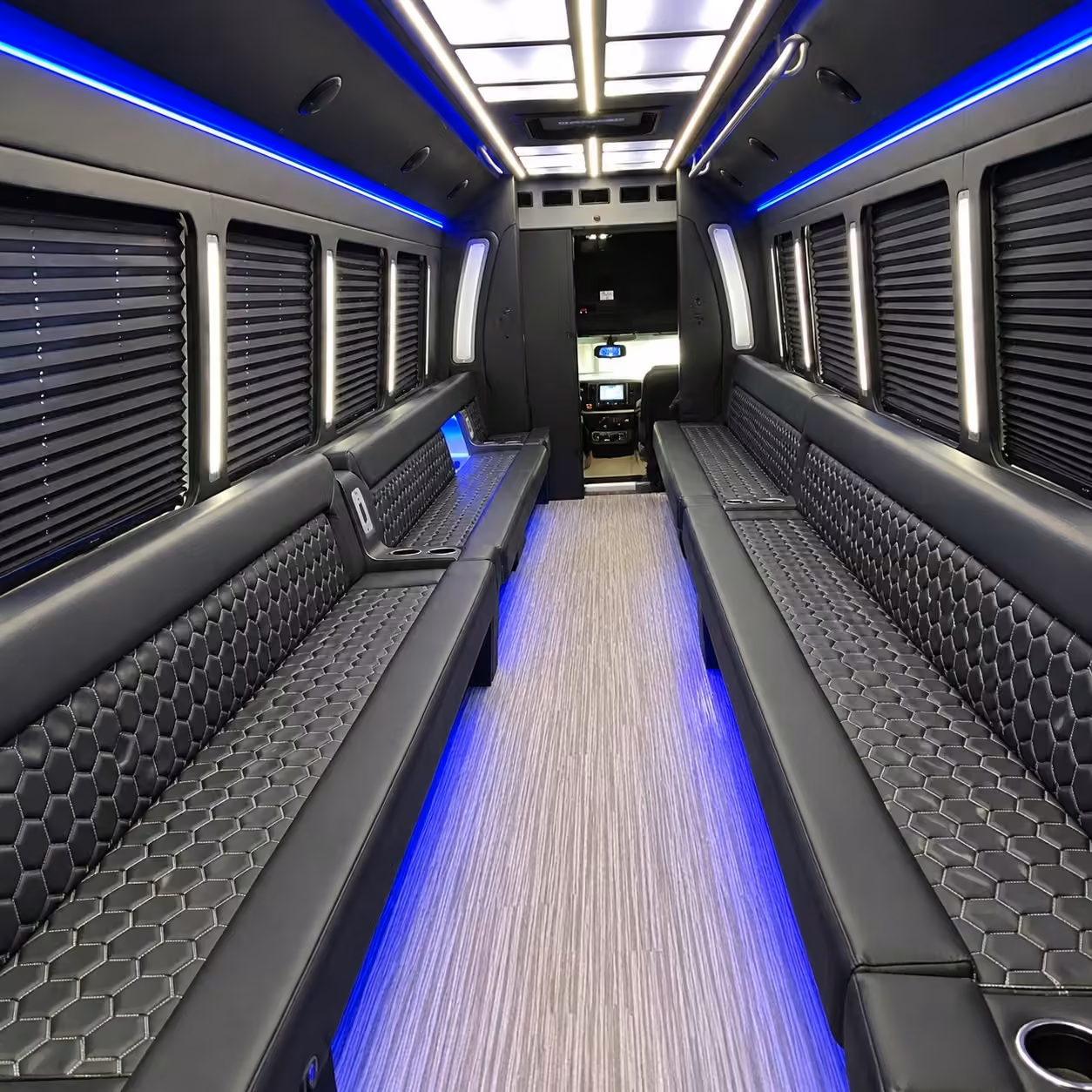 30 passenger party bus inside