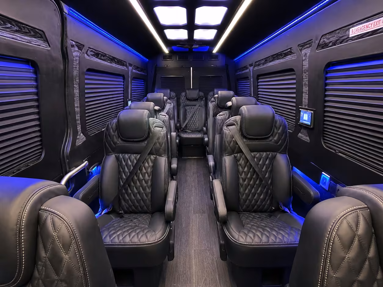 sprinter van rental with driver interior